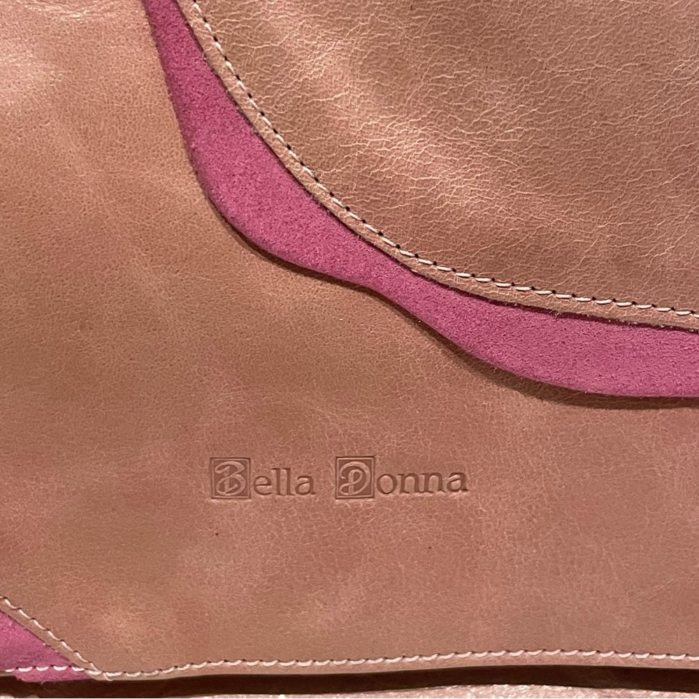 Bella Donna Italian crafted leather handbag with fringe. In Barbie pink. - Picture 7 of 12